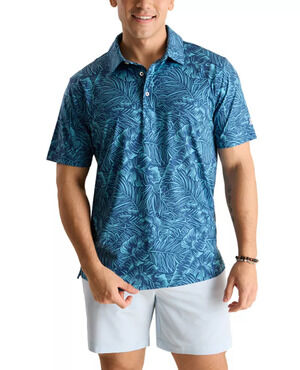 CHUBBIES Mens Performance Polo Shirt XS Navy Blue Dyed & True Print SS NWT